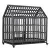 Heavy Duty Dog Cage Pet Crate With Roof & Window On Roof - Black - Image 19
