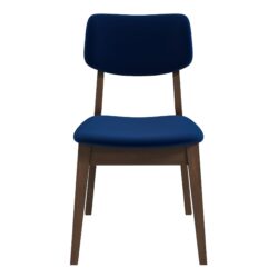 Carlos - Solid Back Side Chair (Set of 2) - Brown / Navy Blue