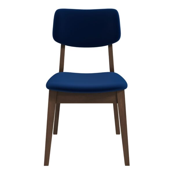 Carlos - Solid Back Side Chair (Set of 2) - Brown / Navy Blue