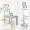 Topmax - 5 Piece Rustic Extendable Dining Table Set Round Trestle Table And 4 Cross Back Dining Chairs For Kitchen, Dining Room - Gray - Image 6