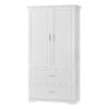 Tall Bathroom Storage Cabinet, With Two Doors And Drawers, Adjustable Shelf, MDF Board - White - Image 20
