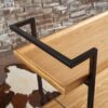Modern Industrial Bar Cart With Shelving And Casters - Natural - Image 6