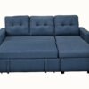 Convertible L Shaped Sectional Sleeper Sofa Bed, Saving Pull Out Couch - Blue - Image 6