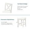 5 Pieces Counter Height Rustic Farmhouse Dining Room Wooden Bar Table Set With 2 Stools And 2 Chairs - White - Image 4