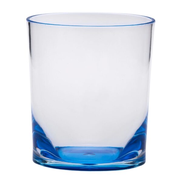 Halo - Oval Acrylic Glasses (Set of 4) Dof 12Oz, Bpa Free Plastic Drinkware, Shatterproof Water Tumblers - Blue