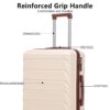 Set 3 Pieces 20" / 24" / 28" Abs Spinner Wheel Luggage, Matching Color, With Combination Lock - Beige - Image 11