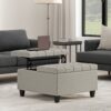 Harrison - Multifunctional Small Square Coffee Table Storage Ottoman - Gray - Image 4
