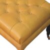 Buffalo - Leather Ottoman With Castor Legs - Caramel - Image 7