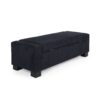 Textured Fabric Ottoman Bench With Hinged Lid - Dark Blue - Image 16