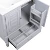 Vintage Style 30" Bathroom Vanity With Sink, Multi Functional Storage, Soft Closing Door - Gray - Image 21