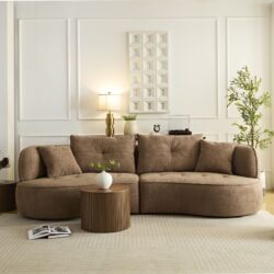 Modular Sofa, Durable Fabric, Solid Wood Frame, High Density Sponge Padding, Seating For 4 - Camel