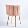 Modern Dining Chair (Set of 2) With Iron Tube Wood Color Legs, Shorthair Cushions And Comfortable Backrest, Suitable For Dining Room, Living Room, Cafe, Simple Structure - Light Beige - Image 17