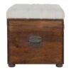 Linen Storage Trunk - Chestnut / White Linen - Image 8
