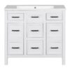 Bathroom Vanity Cabinet With Resin Integrated Sink 4 Drawers, 2 Doors - White - Image 15
