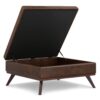 Owen - Extra Large Square Coffee Table Storage Ottoman - Distressed Chestnut Brown - Image 3