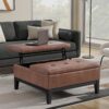 Dover - Lift Top Coffee Table Storage Ottoman - Brown - Image 5