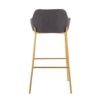 Daniella - Contemporary / Glam Fixed Height Bar Stool (Set of 2) - Gold / Charcoal - Image 5
