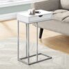 Accent Table, C - Shaped Modern - White - Image 5
