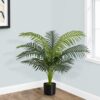 34" Tall, Artificial Plant, Palm Tree, Indoor, Faux, Fake, Floor, Greenery, Potted, Real Touch, Decorative - Green / Black - Image 4