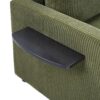 Twin Size Sofa Bed Sleeper Sofa Loveseat With Foldable Mattress, Side Table, USB Ports - Green - Image 14