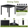 5 Pieces Wooden Dining Table Set, Kitchen Table Set With A Square Table And 4 Upholstered Chairs, Wooden Dining Room Table With Crystal Decoration And Chairs Set For Kitchen, Dining Room - Black - Image 4