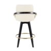 Cosmo - Contemporary Fixed Height Counter Stool With Swivel With Round Footrest (Set of 2) - Black / Cream - Image 5