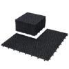 Interlocking Deck Tiles Plastic Waterproof Outdoor All Weather Anti-Slip Bathroom Shower Balcony Porch Strong Weight Capacity Upto 440 Lbs, Pebble Stone Pattern Pack Of 12 - Black - Image 18