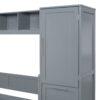 Queen Size Murphy Wall Bed With Closet And Drawers - Gray - Image 8