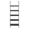 Bookshelf, Bookcase, Etagere, Ladder, 5 Tier, For Office, Marble Look Contemporary & Modern - Black - Image 3
