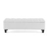 Contemporary Button Tufted Diamond Stitched Storage Ottoman - White - Image 4