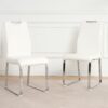 Modern Dining Chair (Set of 2) With Cloth Upholstery And Electroplated Metal Legs - White - Image 5