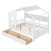 Full Size House Bed With 2 Drawers, Kids Bed With Storage Shelf - White - Image 5