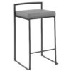 Fuji - Contemporary Stackable Counter Stool (Set of 3) - Black / Gray - Image 2