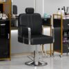 Premium Reclining Barber Chair Salon Chair For Hair Stylist With Heavy Duty Hydraulic Pump, 360° Rotation, Tattoo Chair Shampoo Beauty Salon Equipment, Max Load Weight 400 Lbs - Black - Image 2