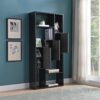 Bookcase Display Storage Cabinet, Multi Shelves - Black / Distressed Gray - Image 2
