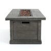 Transitional, Rectangular Outdoor Propane Fire Pit With 50, 000 Btu, Tank Cover Not Included - Brown Wood Pattern - Image 10