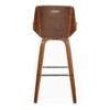 Corazza - Mid-Century Modern Fixed Height Barstool With Swivel With Square Footrest (Set of 2) - Walnut / Light Gray - Image 5
