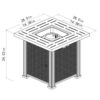 28" Square Fire Pit Table - Brown - Image 14