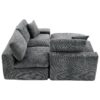 Cloud Sectional Sofa Upholstered Sofa Couch With Double-Layer Cushion And Side Pockets, Free Combined Sectional Sofa Full Compressed Sofa For Living Room - Gray - Image 25