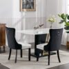 Nikki - Modern, High-End Tufted Solid Wood Contemporary And Velvet Upholstered Dining Chair With Wood Legs Nailhead Trim (Set of 2) - White / Black - Image 15