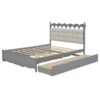 Queen Size Storage Platform Bed, With 2 Big Drawers, Twin Long Size Trundle, One Set Of Sockets & USB Ports - Gray - Image 7