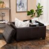 Contemporary Ottoman With Storage And Tray Tops - Brown - Image 2