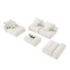 Modern Oversized Modular Sectional Sofa, Sparkling Chenille Fabric Soft Cushion Sofa With 6 Pillows, 6 Pieces Diy Combination Tufted Sofa, No Assembly Required - Beige - Image 20
