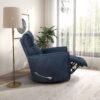 Carson - Swivel Glider Suede Recliner Chair - Midnight Blue - Image 9