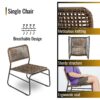 Patio Furniture Set 3 Piece Mixture Pattern PE Rattan Steel Frame And Modern Round Table - Brown / Black - Image 8