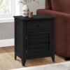 Accent Nightstand, Storage Drawer, Transitional - Black - Image 4