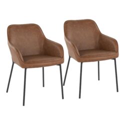 Daniella - Contemporary Dining Chair (Set of 2) - Black / Camel