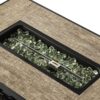 32" Propane Gas Fire Pit Table With Propane Tank Cover, 50000 Btu Rectangular Steel Fire Pit With Beautiful Wicker Base For Outside Garden - Beige - Image 6