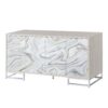 Panos - Console Cabinet - White Marcle / Chrome - Image 2