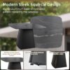 5 Piece Outdoor Pedestal Dining Set, Rounded Square Table With Flared Base And 4 Armchairs - Ember Black - Image 5